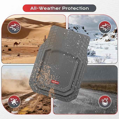 Coverado Heavy Duty Car Floor Mats, Deep Dish Car Mats Full Sets, Durable Waterproof Floor Mats, Trim to Fit Automotive Mats, Universal Car Accessories for Cars SUV Trucks Sedans Vans, Gray, 3pcs