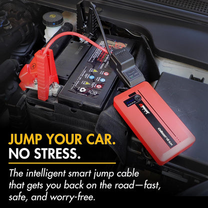 Wagan EL7601 iOnBoost V8 Slim Jump Starter 1200A Peak 12V Portable Lithium Car Battery Booster for Up to 4.0L V8 Gas or 2.0L Diesel 12V Jump Pack with USB Power Bank and LED Light