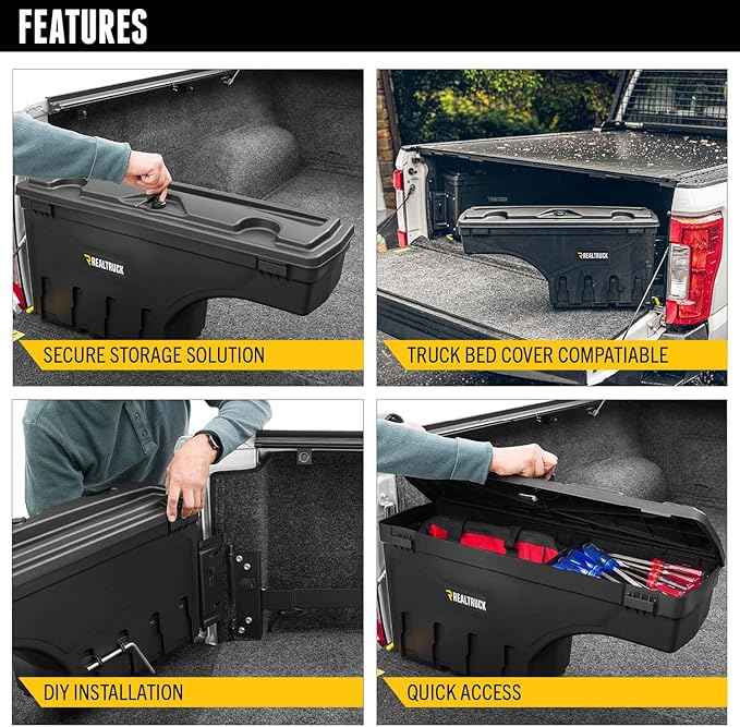 RealTruck UnderCover SwingCase Truck Bed Storage Box | SC105P | Fits 2020-2025 Chevy/GMC Silverado/Sierra 2500/3500HD Passenger Side