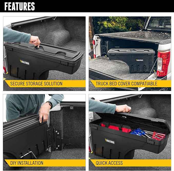 RealTruck UnderCover SwingCase Truck Bed Storage Box | SC103P | Fits 2015 - 2022 Chevy/GMC Colorado/Canyon Passenger Side