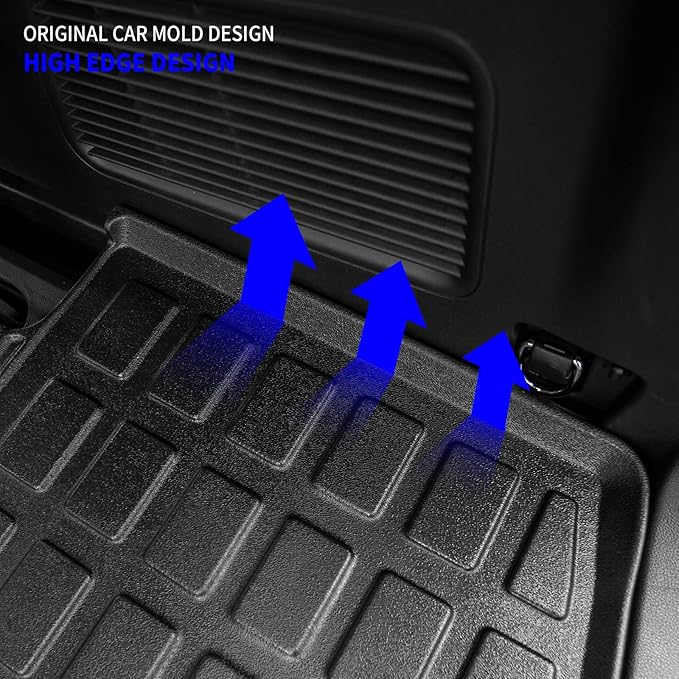 Rongtaod Cargo Mat Compatible with 2020-2025 2026 Ford Explorer 6&7 Passenger Cargo Liner Trunk Mat Back Seat Cover Protector Upgrade 2024 Explorer Accessories (Trunk Mat with Backrest Mat)