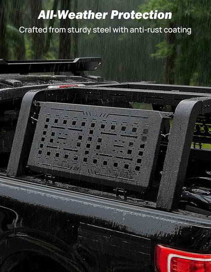 JOYTUTUS Full Size Truck Bed Rack, Overland Bed Racks for Trucks Compatible with F150 F250 F350 Silverado Sierra Ram, 24.6 Inch High Truck Bed Rack for Roof Top Tent, with Foldable Molle Panel
