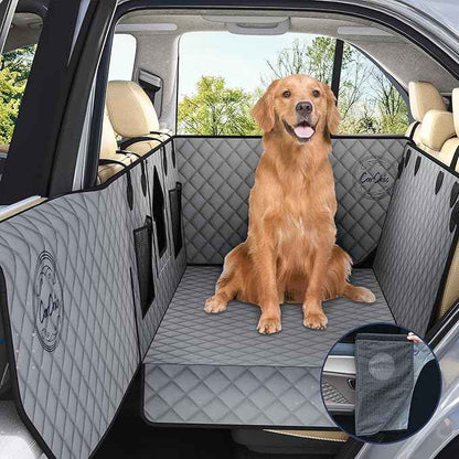 Dog Car Seat Cover for Back Seat - Waterproof Pet Hammock with Embedded Insert Door Protectors (Large for Full-Size Trucks, Large SUvs)