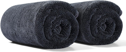 JOYMOOP Microfiber Towels for Cars, 2 Pack 63" x 29.5" Car Drying Towel, Dark Gray Reusable Car Towel, Quick Drying Car Microfiber Cleaning Cloth for RVs, SUVs, Trucks