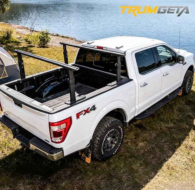 Ladder Rack for Truck, 800 LBS Capacity Truck Bed Rack, 19"-25" Height-Adjustable Aluminum Truck Ladder Racks, Fit for Medium-Size Pickup Toyota Tacoma Jeep Gladiator with Bed Rail