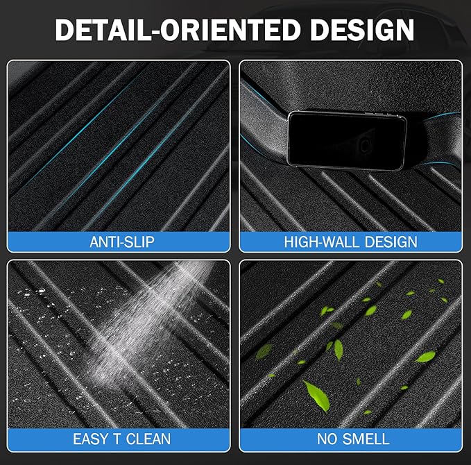Trunk Mat & Backrest Mat Compatible with 2025 2026 Nissan Kicks, Waterproof TPE Rear Seat Back Protector with Velcro, Custom Fit All-Weather Cargo Liner(Only Fit Upper Layer)