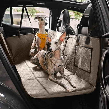 FUNNY FUZZY Dog Car Seat Cover, Back Seat Extender for Dogs - 420Lb Hard Bottom Waterproof Pet Car Seat Cover, 600D Heavy Duty Pet Hammock with Non-Slip Bottom for Cars, SUV, Trucks