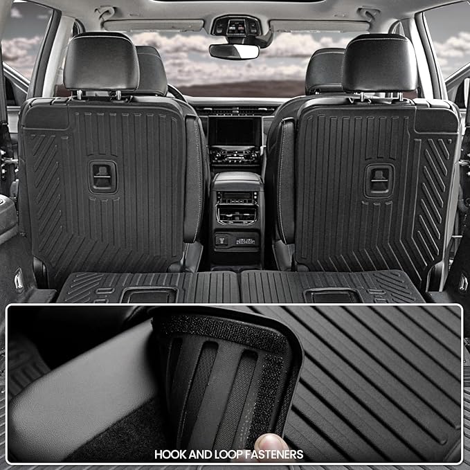 Kick Mats for 2021-2025 2026 Jeep Grand Cherokee L with 2nd Row Captain Chairs (Only for 6-Seater), All Weather TPE SeatBack Protector Accessories (L | 2nd Row Backrest Mats)