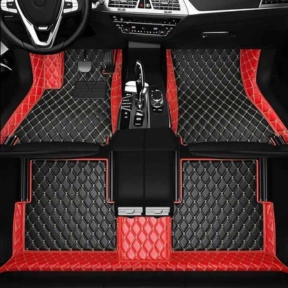 Customized Personalized car Floor MATS Luxury Full-Body car Floor mats are Suitable for 99% of Vehicle Models (Pickup Trucks/SUVs/sedans) and Offer Personalized Text Customization (Red-Black)