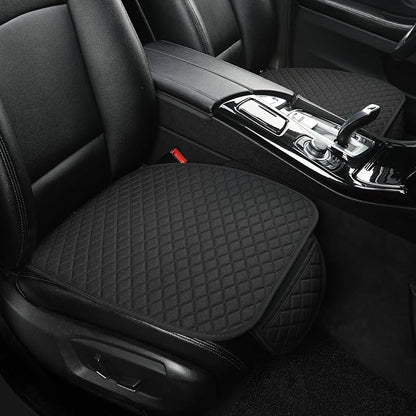 West Llama Linen Car Seat Covers,Bottom Seat Covers for Cars Include 1 Pair Front Driver Seat Pad Mat and 1 Rear Bench Cover Universal Fits 90% Vehicles,SUVs,Cars,Sedans(3Piece-Black)