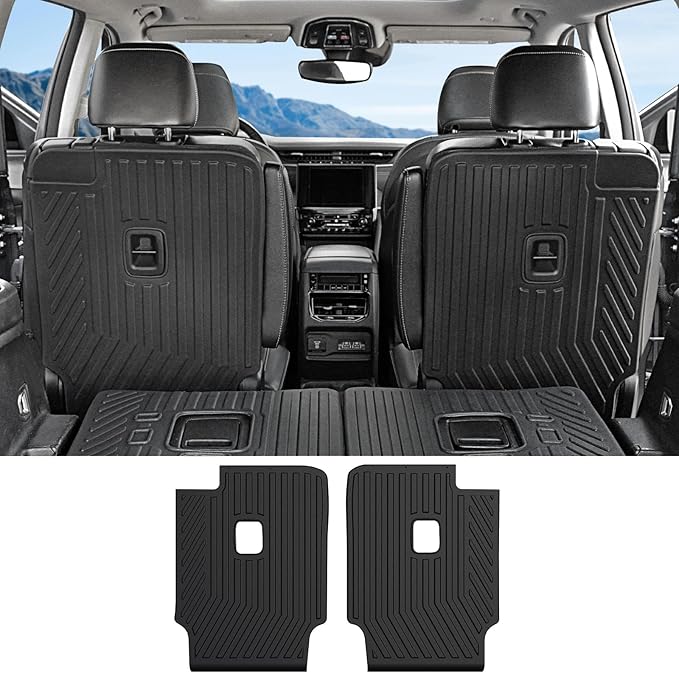Kick Mats for 2021-2025 2026 Jeep Grand Cherokee L with 2nd Row Captain Chairs (Only for 6-Seater), All Weather TPE SeatBack Protector Accessories (L | 2nd Row Backrest Mats)