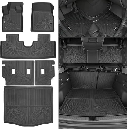Custom Fit Floor Mats for Ford Mustang Mach-E 2021-2026, All Weather TPE Floor Liners with Trunk Mat & Backrest Protectors, Odorless Full Set Interior Accessories