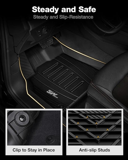 3W Floor Mats Fit for 2009-2017 Audi Q5/2013-2017 Audi SQ5, Custom Fit TPE All Weather Floor Liner Q5 1st and 2nd Row Full Set Car Mats Q5 Accessories
