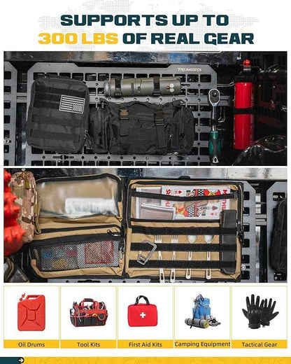 Front Bed MOLLE Panel Fit for 5 Feet Jeep Gladiator 2019-2026 Truck Storage Organizer System