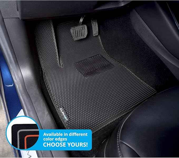 CLIM ART All-Weather Car Floor Mats Compatible with Tesla Model 3 2017-2026, Custom-Fit Heavy-Duty Floor Liners for Cars & SUVs, Car Accessories for Men & Women, Black - FL011417211