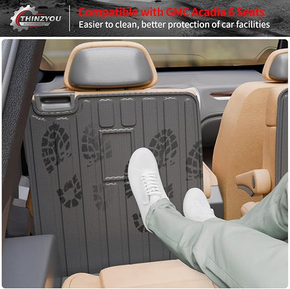Kick Mats Compatible with 2017-2023 GMC Acadia 6 Seats Cargo Mat Cargo Liner Trunk Liner Trunk Mat Back Seat Cover Protector TPE All Weather 2022 Acadia Accessories (2nd Row Backrest Mats)