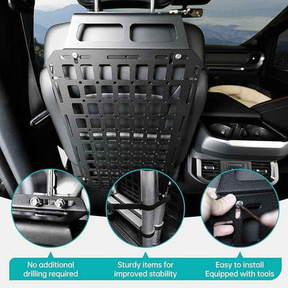 Tactical Seat Back Molle Panel Compatible with 2015-2025 Ford F150 / Raptor, 2017-2025 Super Duty Accessories Rigid Molle Seat Back Organizer Storage System Fit for 2015-2025 F-150 Accessories