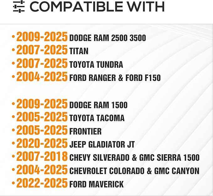 Adjustable Truck Bed Racks Compatible with Tacoma/Silverado/Sierra/Ram/Tundra/Titan/Frontier/Colorado/Canyon/Ford F-Series/JT/Ranger/Maverick, Universal Cargo Cross Bar