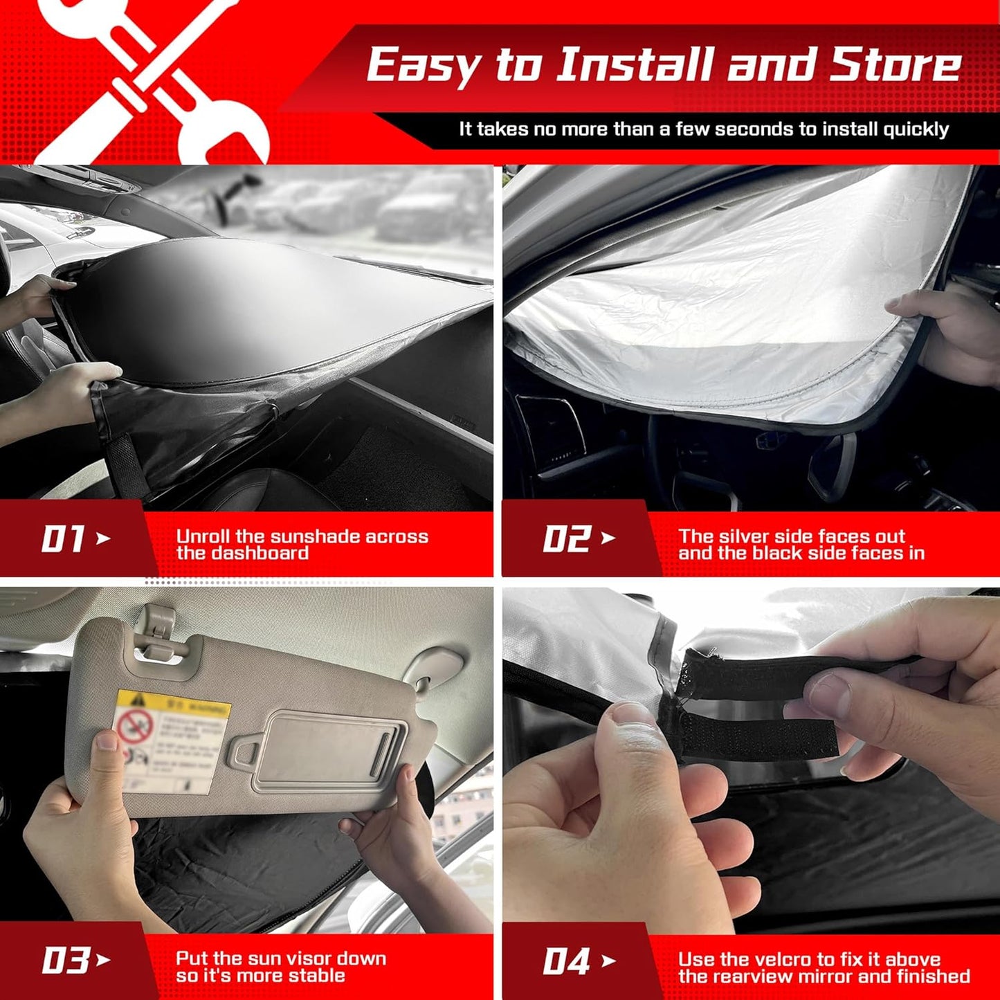 ARISMOTOR Windshield Sun Shade for Audi A6 2019-2025, Custom Fit Foldable Front Window Sunshade Sun Visor Protector, Block UV Rays Keep Your Car Cooler