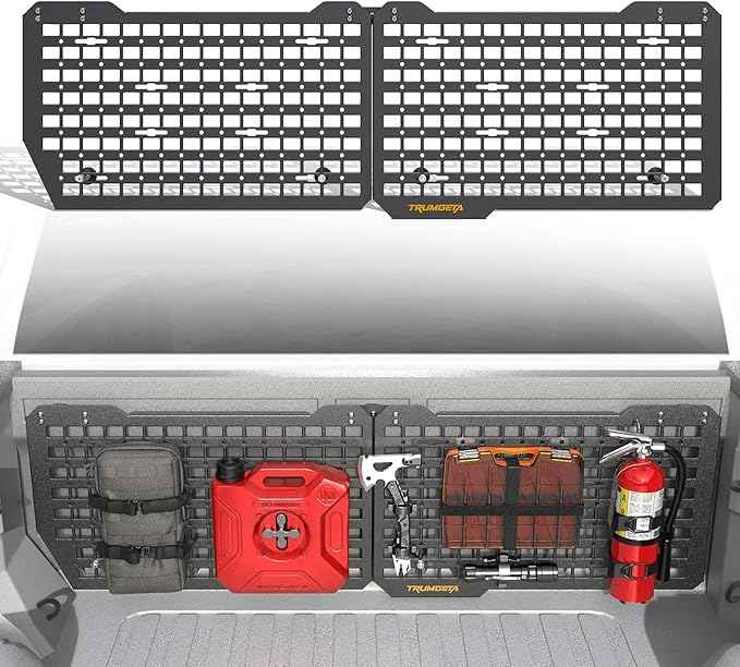 Aluminum Front Bed MOLLE Panel Fit for 2019–2026 Chevy Silverado 1500 5.8FT, No-Drill Installation, Heavy-Duty Truck Bed Organizer Storage Rack System for Tools and Outdoor Equipment