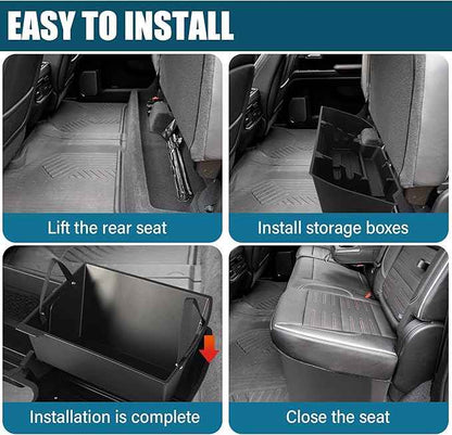 POPSTORE Under Seat Storage Compatible with Chevy Silverado/GMC Sierra 1500 2019-2026 & 2500 3500 HD 2020-2026 Crew/Double Cab, Upgraded Rear Underseat Storage Truck Organizer Cargo Box