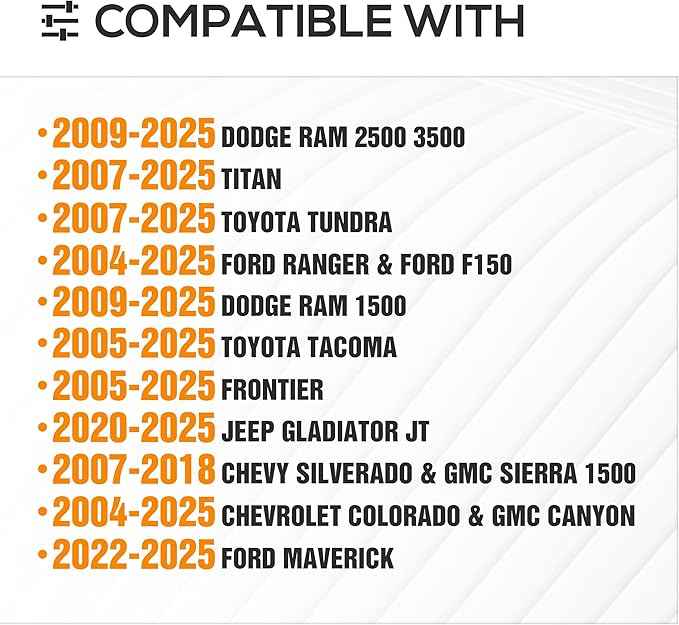 Adjustable Ladder Bed Racks Compatible with Silverado/Sierra/Ram/Ford F-Series/Tacoma/Tundra/Titan/Frontier/Colorado/Canyon/JT/Ranger/Maverick, Universal Truck Cargo Rack