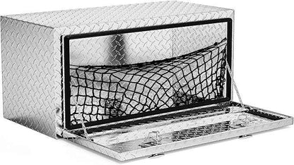 AUTOSAVER88 36 Inch Underbody Tool Box, Heavy Duty Aluminum Diamond Plate Toolbox Chest Storage Organizer, Waterproof Chest Storage Box with Lock for Trucks, Trailers, RVs, Warehouses, Silver