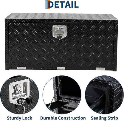 Heavy Duty Aluminum Diamond Plate Tool Box Chest Box Pick Up Truck Bed RV Trailer Toolbox Storage Lockable Organizer with Lock Keys