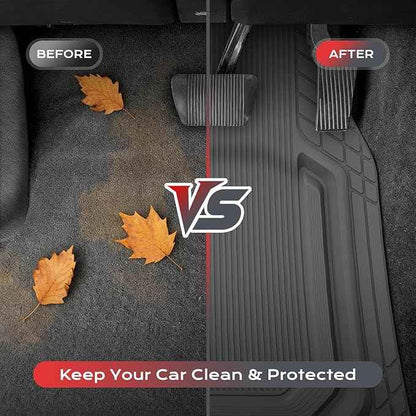 Coverado Heavy Duty Car Floor Mats, Deep Dish Car Mats Full Sets, Durable Waterproof Floor Mats, Trim to Fit Automotive Mats, Universal Car Accessories for Cars SUV Trucks Sedans Vans, Gray, 3pcs