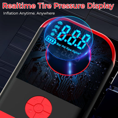 Tire Inflator Portable Air Compressor, 5X Faster Inflation 150PSI＆20000mAh Battery Air Pump, Tire Pressure Gauge, 12V Car Power Adapter for Car Motorcycle Balls Bike Pump