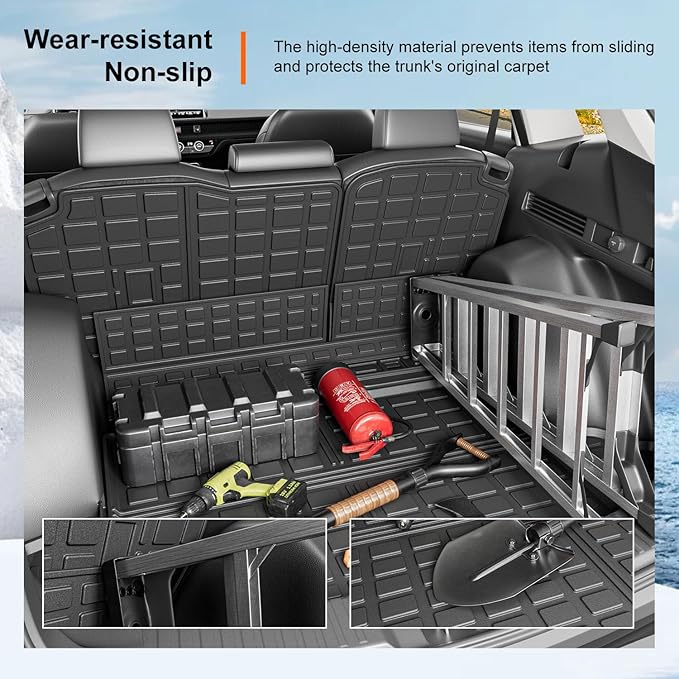 powoq Fuel Cargo Mat Compatible with 2023 2024 2025 2026 Honda CRV Trunk Mat TPE Trunk Liner Backrest Cargo Liner Replacement for 2023 2024 2025 2026 Honda CRV Accessories (Fit Fuel Lower Deck)