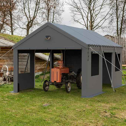 Carports Canopy Heavy Duty, Portable Garage with Sidewalls (12x20, Side Doors)