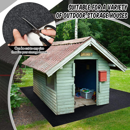 Haull Outdoor Storage Shed Floor Moat Waterproof Outdoor Carport Mat Thickened Soft Patio Furniture Pad Washable with Non Slip Backing, Storage Shed Not Included(3 x 3 ft)