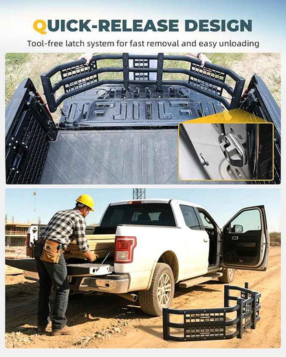 Truck Bed Extender Fit for 2015-2022 Chevrolet Colorado & GMC Canyon, 2022-2026 Hyundai Santa Cruz & Ford Maverick, 2011-2026 Ford Ranger, Upgraded Tailgate Extender with MOLLE Panel