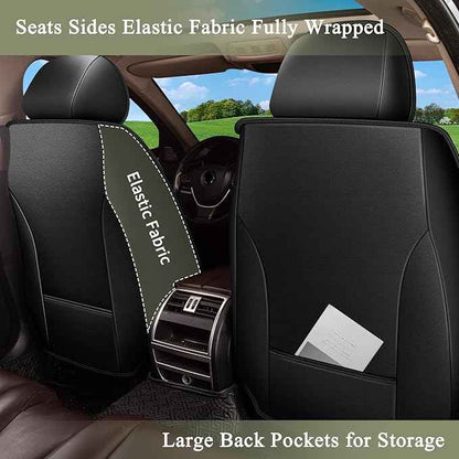 Car Seat Covers Front Pair for Lexus GS 200t/350/450h 2007-2025 2026: Breathable Perforated Leather Seat Cover (Black&Grey)