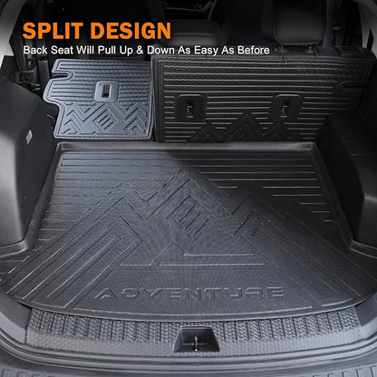 KUST Floor Mats for 2025-2026 Chevy Equinox/GMC Terrain Accessories (Gas Only), All Weather Car Mats with Backrest Mat & Cargo Trunk Liner & Door Sill Protector, TPE Rubber, Raised Edge, Full Set