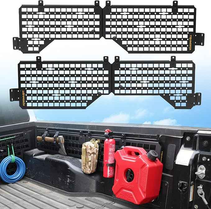 Heavy-Duty Side Bed MOLLE Panel Fit for 2007-2021 Toyota Tundra, Military-Grade Aluminum Truck Bed Storage Panel, 300lbs Load Capacity