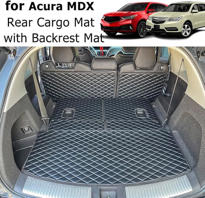 Cargo Mat for 2014-2020 Acura MDX Trunk Mat & 2ND+3RD Row Rear Backrest Mat Cargo Liners (5pcs)