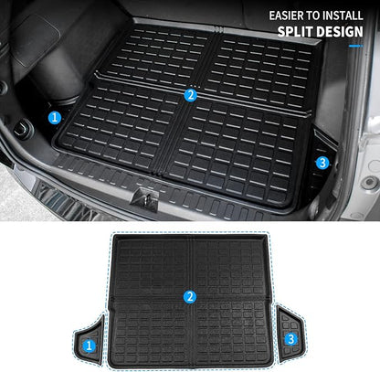 Bomely Floor Mats Compatible with 2018-2024 Chevrolet Equinox Cargo Liner GMC Terrain TPE All Weather Trunk Mat 2023 Chevy Equinox Accessories (Rear Trunk Mat+Floor Mats)