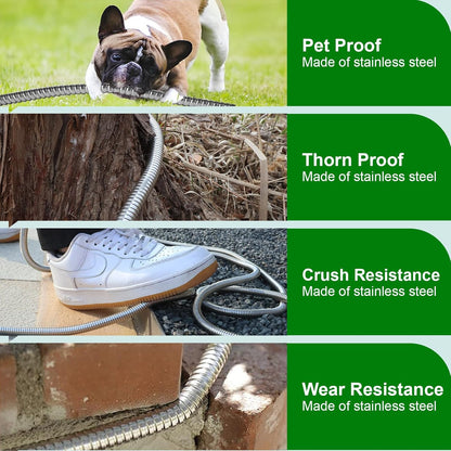 Metal Short Garden Hose 6 ft, 8 ft, 12 ft Flexible Stainless Steel Garden Hose 15 ft, 30 ft, 50 ft Heavy Duty Water Hose Flexible Water Hose (12FT)