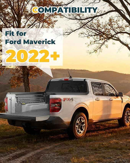 Aluminum Side Bed MOLLE Panel Fit for 2022–2026 Ford Maverick, No-Drill Installation, Heavy-Duty Truck Bed Organizer Rack System for Tools Gear Accessories