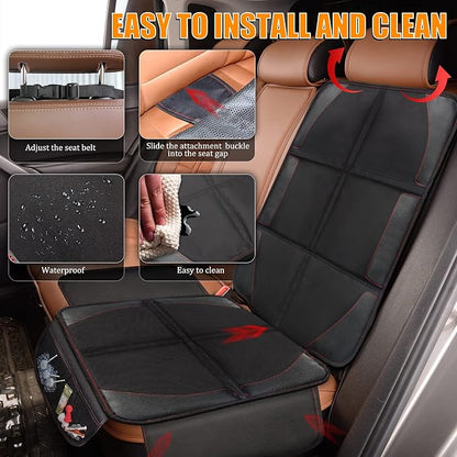 Bacgnyer Car Seat Protector, 2 Pack, Thickest Padded 600D Fabric Padding, Waterproof, Durable, Anti Slip Backing, Child Seat Protection, Suitable for Babies, Toddlers, Children
