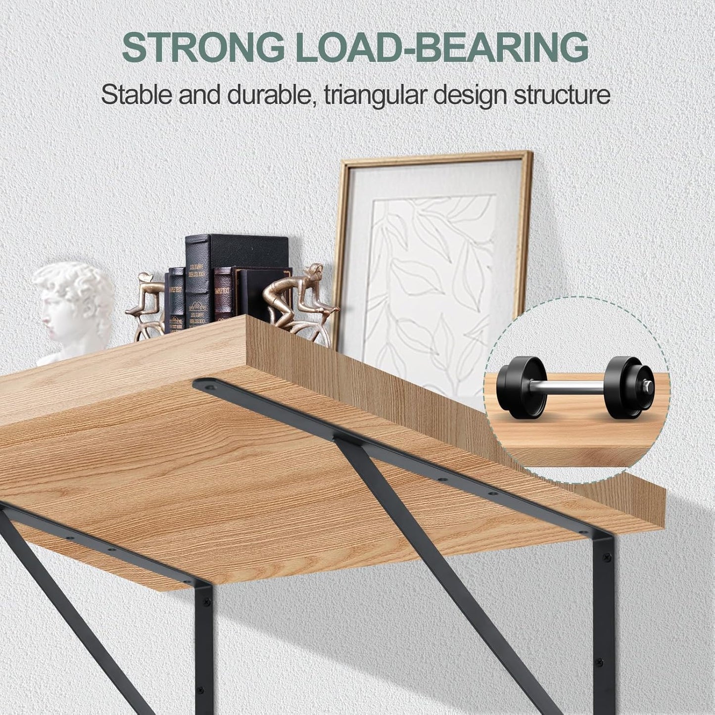 16 Pack L20 x H 12" Black Heavy Duty Shelf Brackets with Screws Metal Shelf Brackets Shelf Support Angle Brackets for Shelves L Brackets Heavy Duty Floating Shelf