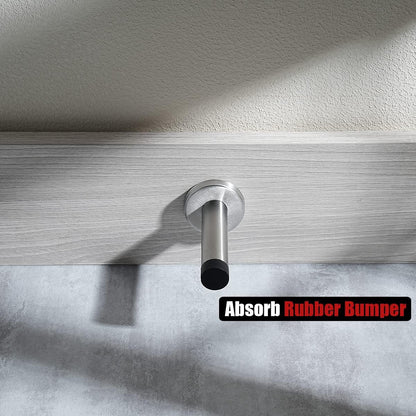 JQK Door Stopper, 304 Stainless Steel Thicken 1mm Sound Dampening Door Stop Bumper Wall Protetor 8 Pack, Brushed, DSB5-BN-P8