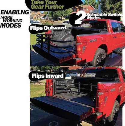 Truck Bed Extender,Aluminum Bilateral Retractable Tailgate Extender,52"-62.6"|23"–26.7"|H18,Fits for Ford F150,Titan,ToyotaTundra,ChevySilverado,GMC Sierra,Ram 1500/2500/3500,with Pair of Brackets
