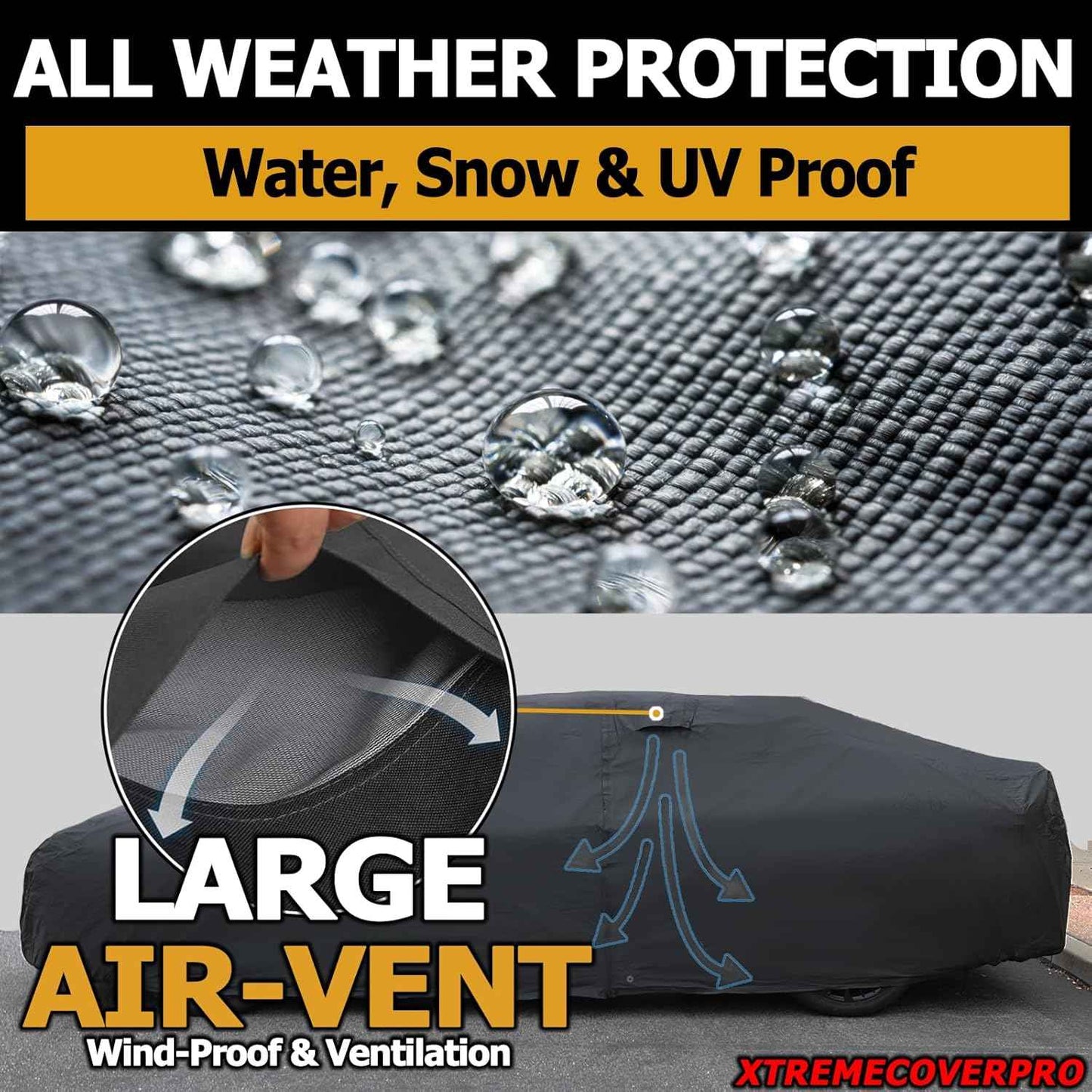 All Weather Waterproof car Cover Good for rain Snow uv Protection dust Large Sport Sedan CTS A7 Ghibli Gran Coupe CT5 A6 Trans Am Firebird Black