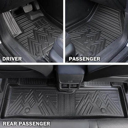 KUST Floor Mats Set for 2022-2026 Jeep Grand Cherokee 5 Seats (Include 4XE, Not for WK & L), Cargo Trunk Liner with Backrest Mat All Weather Car Mats Accessories TPE Rubber Raised Edge
