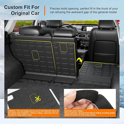 powoq Backrest Mat Compatible with 2017-2025 Mazda CX-5 Cargo Liner Back Seat Protector Replacement for 2017-2019 2020 2021 2022 2023 2024 2025 Mazda CX-5 Accessories(Fit 2017-2024, Rear Backrest Mat)