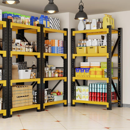 3000LBS Garage Shelving 32" W Garage Shelving Heavy Duty 4-Tier Metal Storage Shelves Adjustable Shelf Unit Storage Rack for Basement Supermarket Warehouse 32" W x 20" D x 63" H Yellow