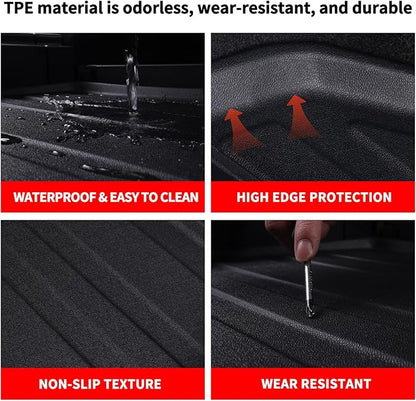 Cargo Liner with Backrest Mats for 2020-2025 Kia Telluride 7/8 Seats, TPE Protectors Full Set Fit for Kia Telluride Accessories Back